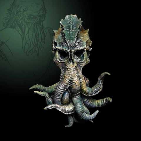 Mini Cthulhu Bust _ Michael Kontraros Collectibles