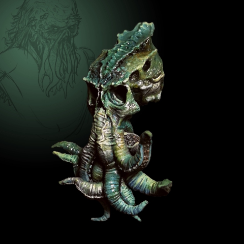 Mini Cthulhu Bust _ Michael Kontraros Collectibles